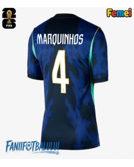 Brazilia Marquinhos #4 Echipament de Fotbal Replică Mondial 2026 Femei Deplasare